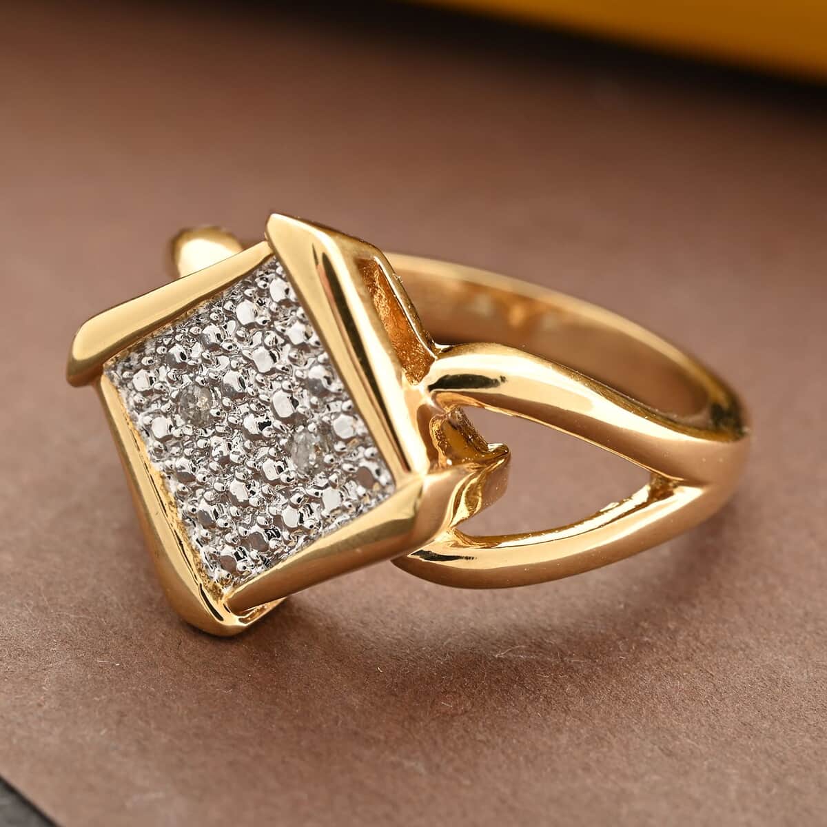 Closeout Deal Diamond Accent Ring in 14K Goldtone Over (Size 7.0) image number 1