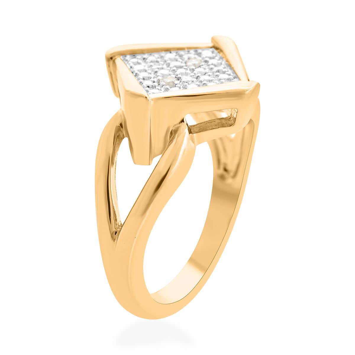 Closeout Deal Diamond Accent Ring in 14K Goldtone Over (Size 7.0) image number 3