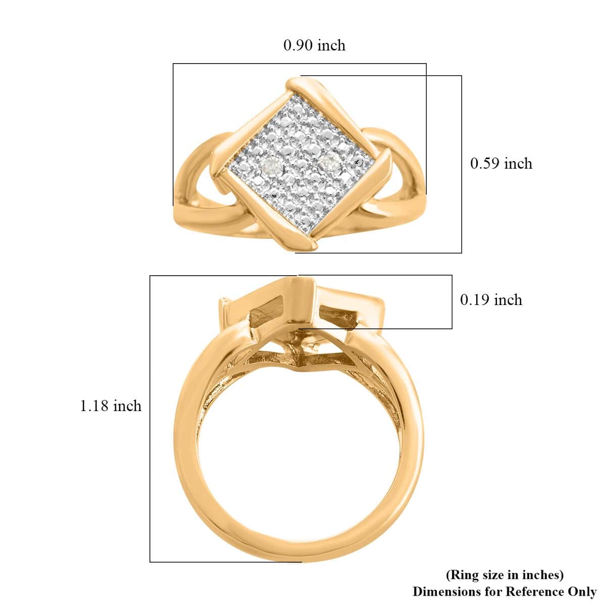 Closeout Deal Diamond Accent Ring in 14K Goldtone Over (Size 7.0) image number 5