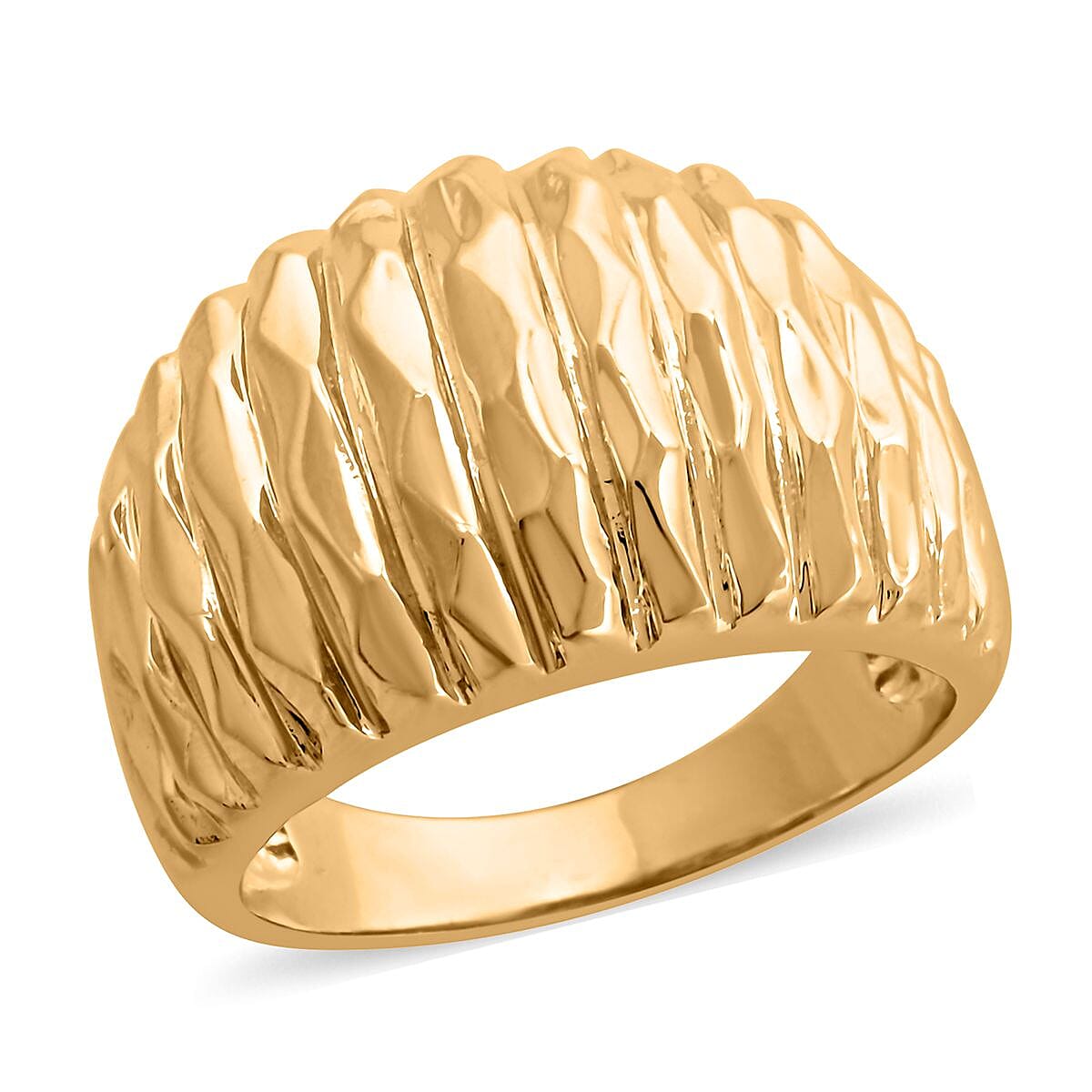 Cigar Band Ring in Goldtone image number 0