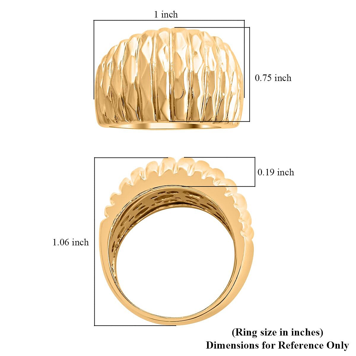 Cigar Band Ring in Goldtone image number 5