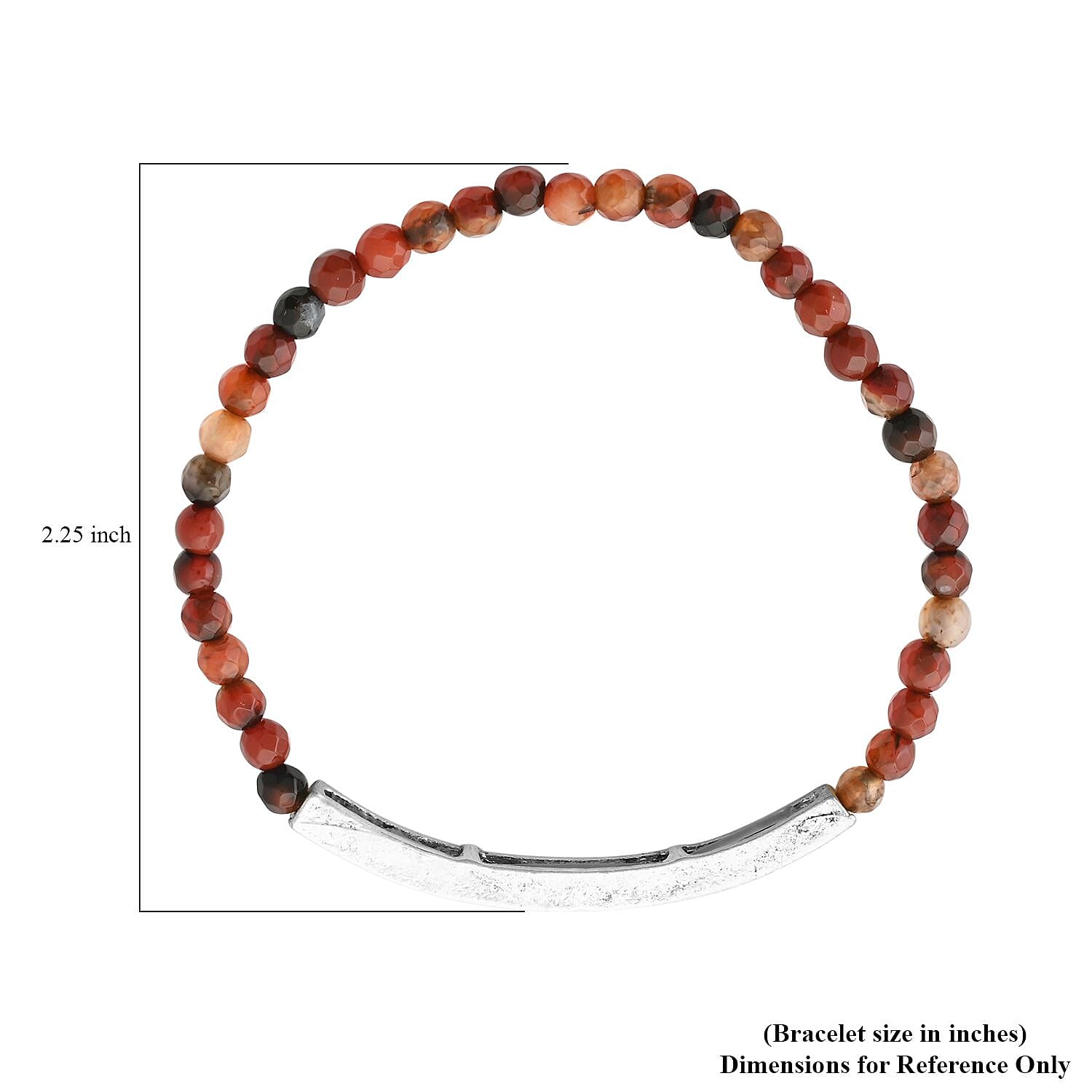 Faith, Hope, Love Beaded Stretch Bracelet in Silvertone