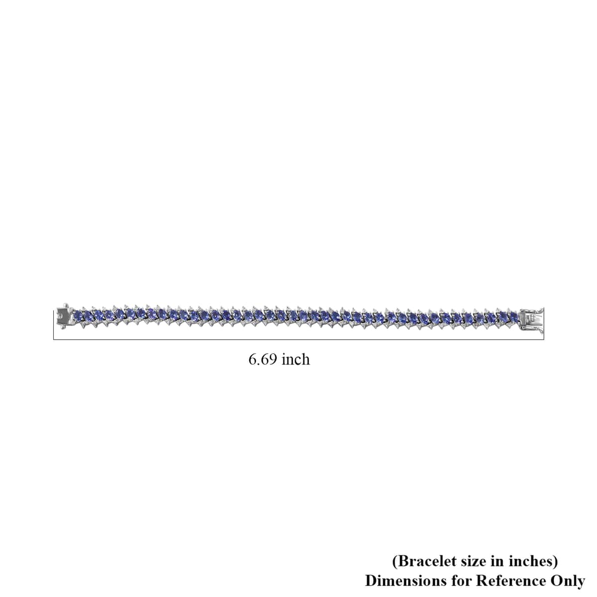 TLV Tanzanite, White Zircon Bracelet in Platinum Over Sterling Silver (6.50 In) 8.70 ctw image number 5