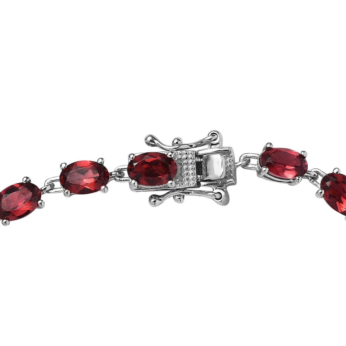 Mozambique Garnet Bracelet in Platinum Over Sterling Silver (7.25 In) 12.50 ctw image number 3