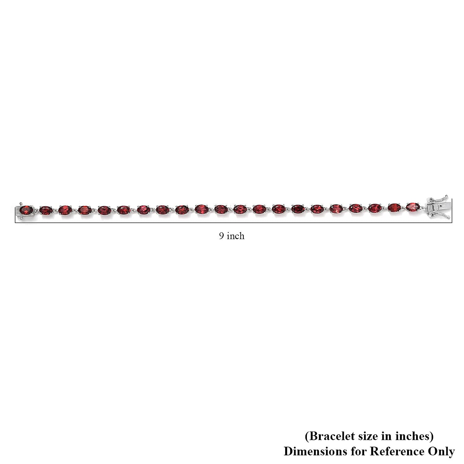 D'Joy Mozambique Garnet Bracelet in Platinum Over Sterling Silver (7.25 In) 12.50 ctw