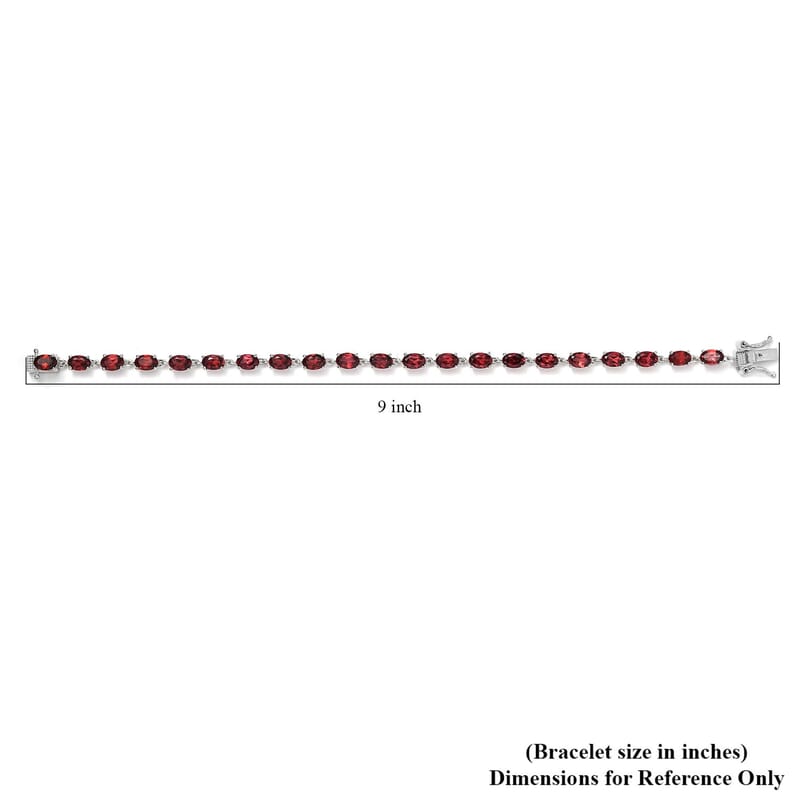 D'Joy Mozambique Garnet Bracelet in Platinum Over Sterling Silver (7.25 In) 12.50 ctw