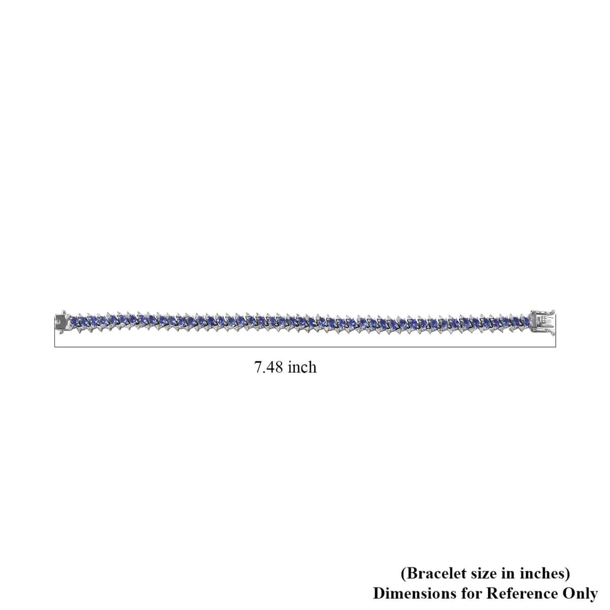Tanzanite and White Zircon Bracelet in Platinum Over Sterling Silver (7.25 In) 8.75 ctw image number 5