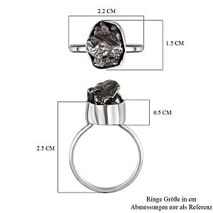 Meteorite 12.90 ctw Fancy Ring in Rhodium Over Sterling Silver (Size 8)