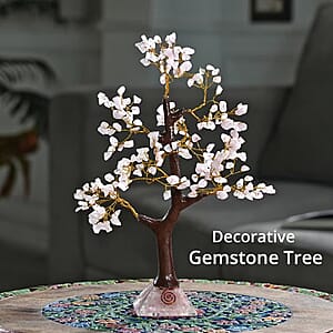 Rose Quartz Gemstone Tree With Pyramid Orgone Base (Approx. 0.881 lbs)
