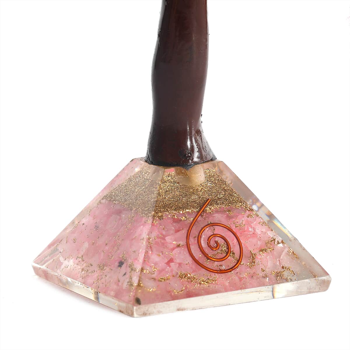 Rose Quartz Gemstone Tree With Pyramid Orgone Base (Approx. 0.881 lbs) image number 5