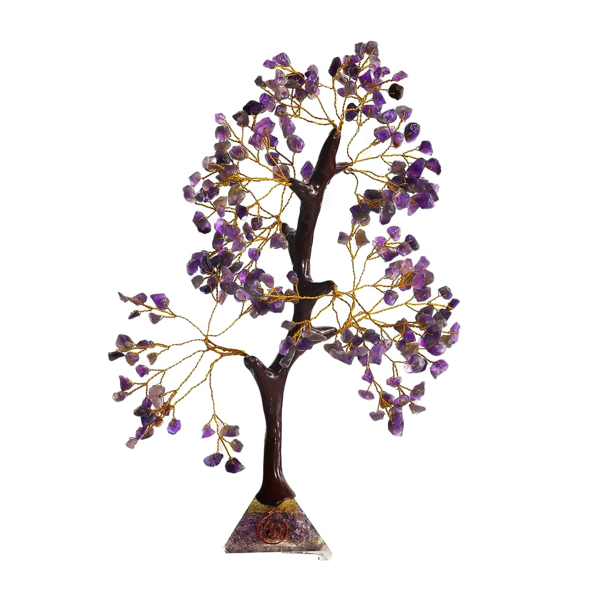 Amethyst Gemstone Tree With Pyramid Orgone Base (Approx. 0.881 lbs) image number 0