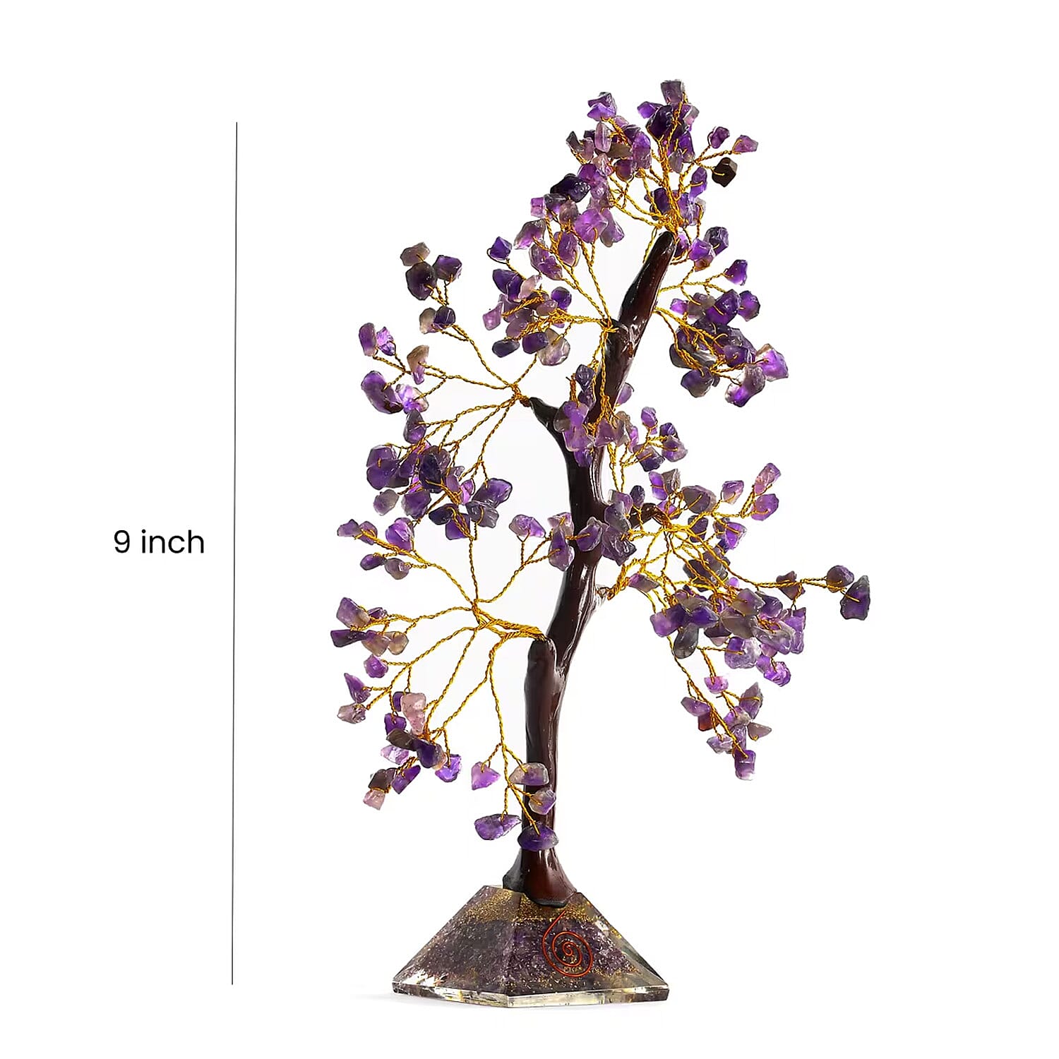 Amethyst Gemstone Tree With Pyramid Orgone Base (Approx. 0.881 lbs)