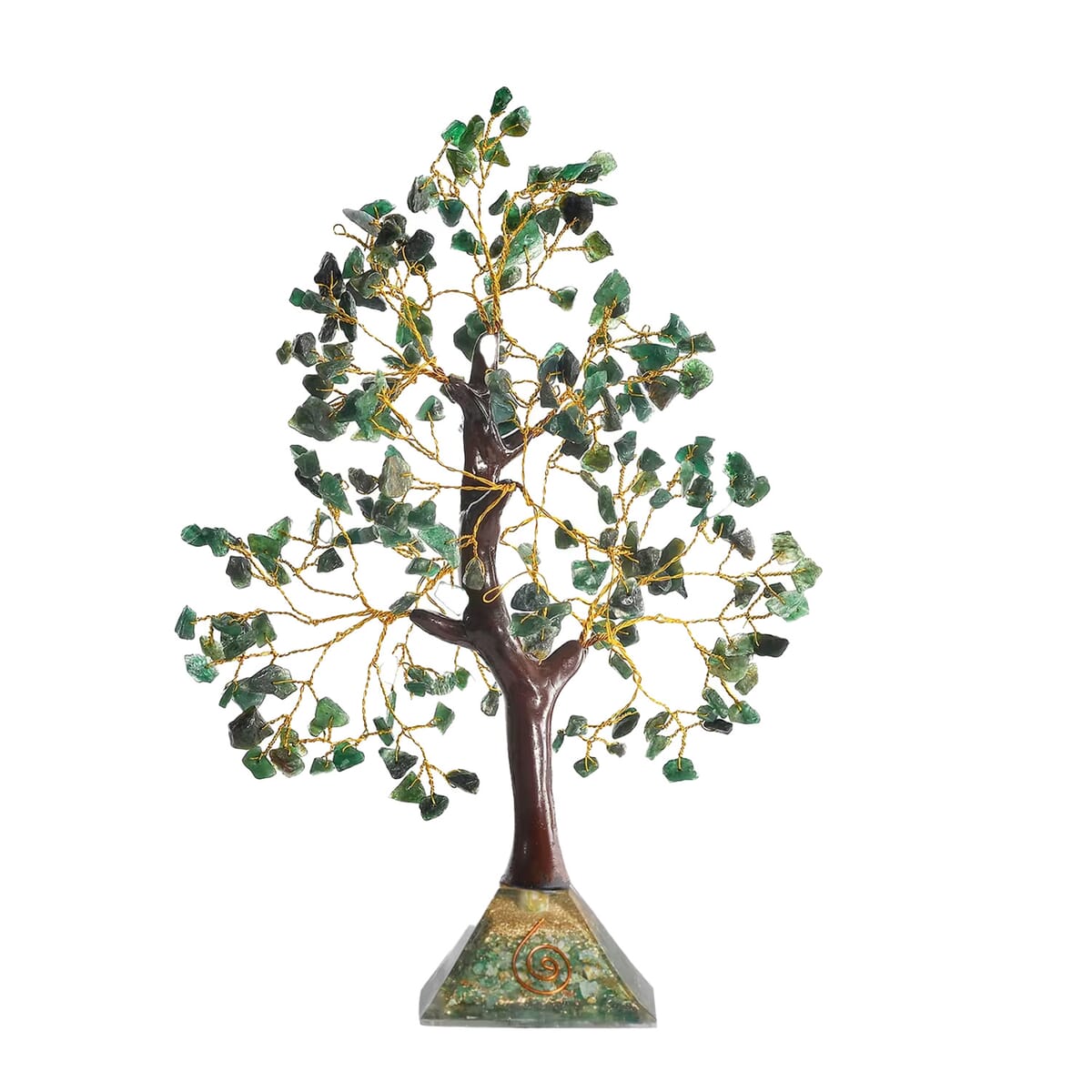 Green Aventurine Gemstone Tree With Pyramid Orgone Base (Approx. 0.881 lbs) image number 0