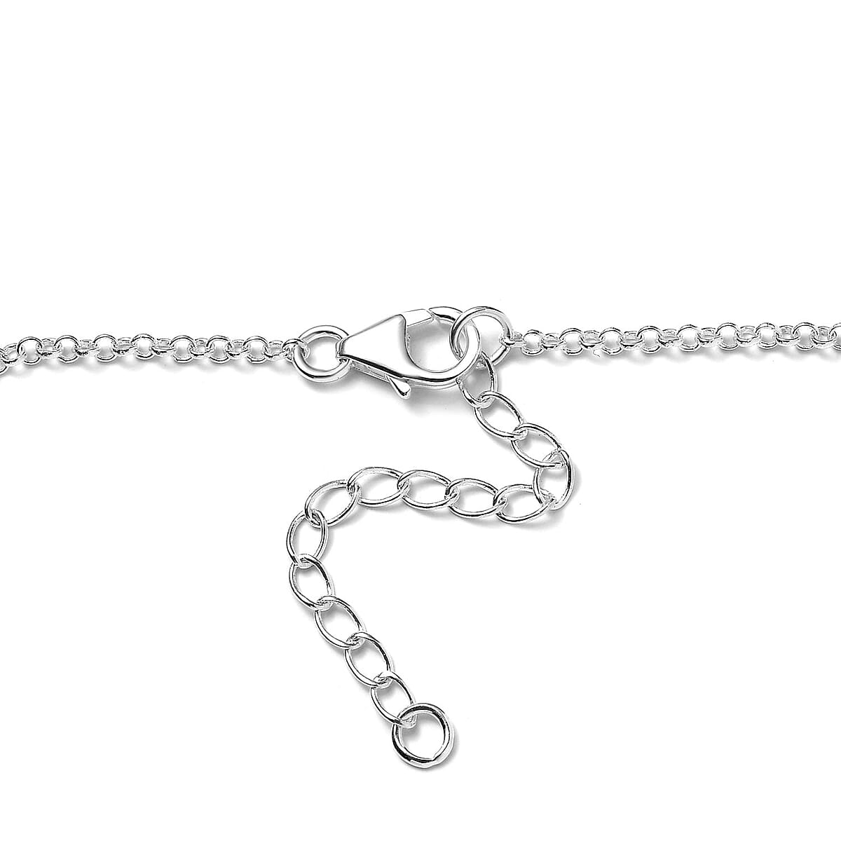 D'Joy Designer Premium Austrian Crystal Station Necklace 18 Inches in Sterling Silver image number 4