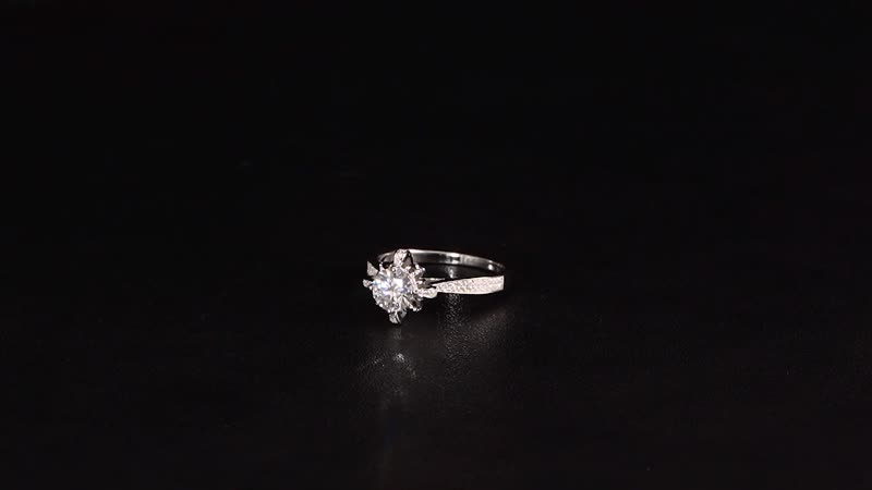 Moissanite (Rnd 6.5mm) Sunburst Ring in Rhodium Over Sterling Silver (Size 10.0) 0.40 ctw