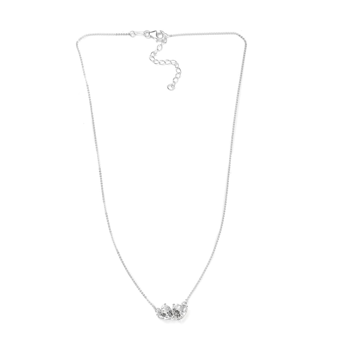 Designer Premium Austrian Crystal Heart Necklace 18 Inches in Sterling Silver image number 4