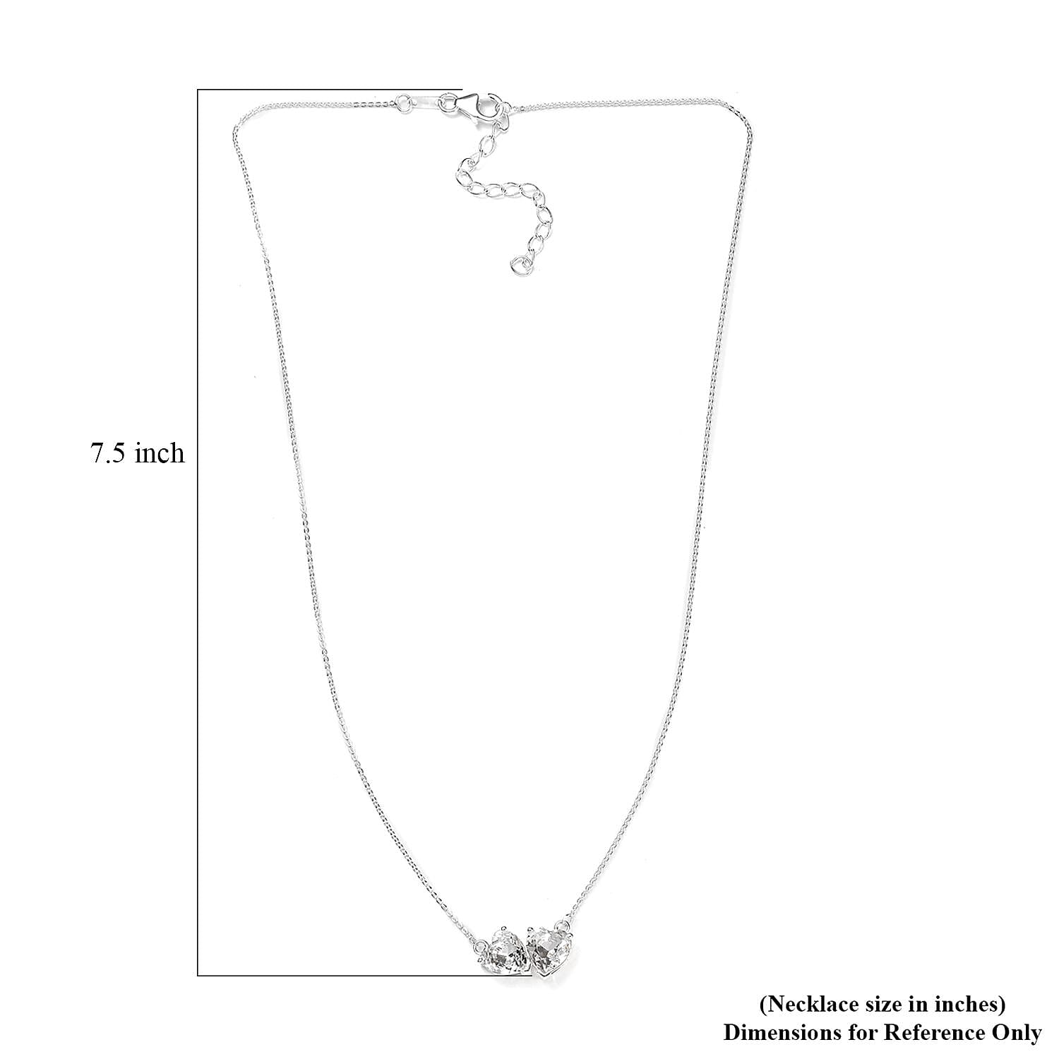 Designer Premium Austrian Crystal Heart Necklace 18 Inches in Sterling Silver