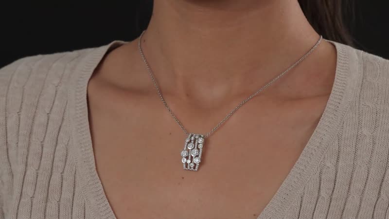 Moissanite 1.60 ctw Pendant in Platinum Over Sterling Silver