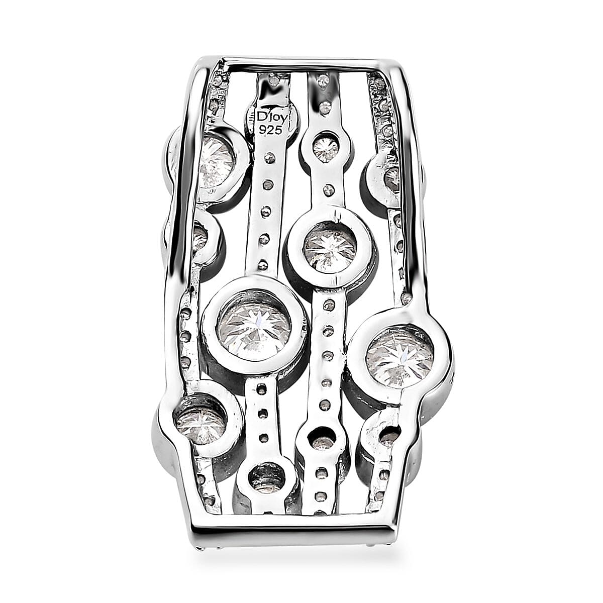 Moissanite 1.60 ctw Pendant in Platinum Over Sterling Silver