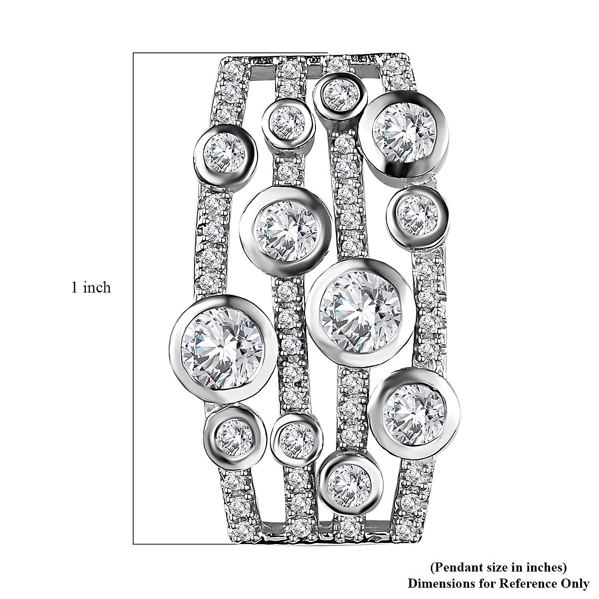 Moissanite 1.60 ctw Pendant in Platinum Over Sterling Silver