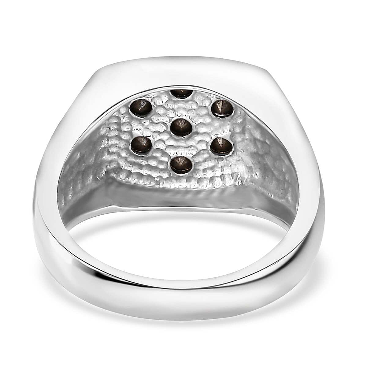 Designer Premium Topaz Color Austrian Crystal Men's Ring in Stainless Steel (Size 10.0)