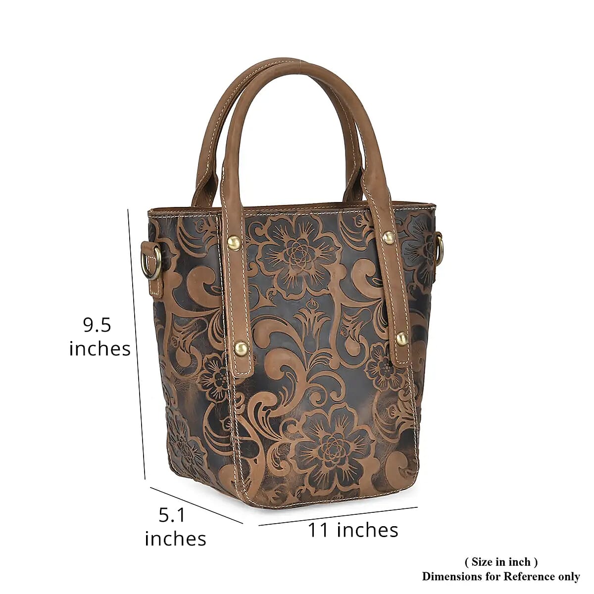Italy Retor Noble Collection Brown Genuine Leather Crossbody Bag (11"x 5.1"x 9.5") with Handle Drop and Shoulder Strap image number 7