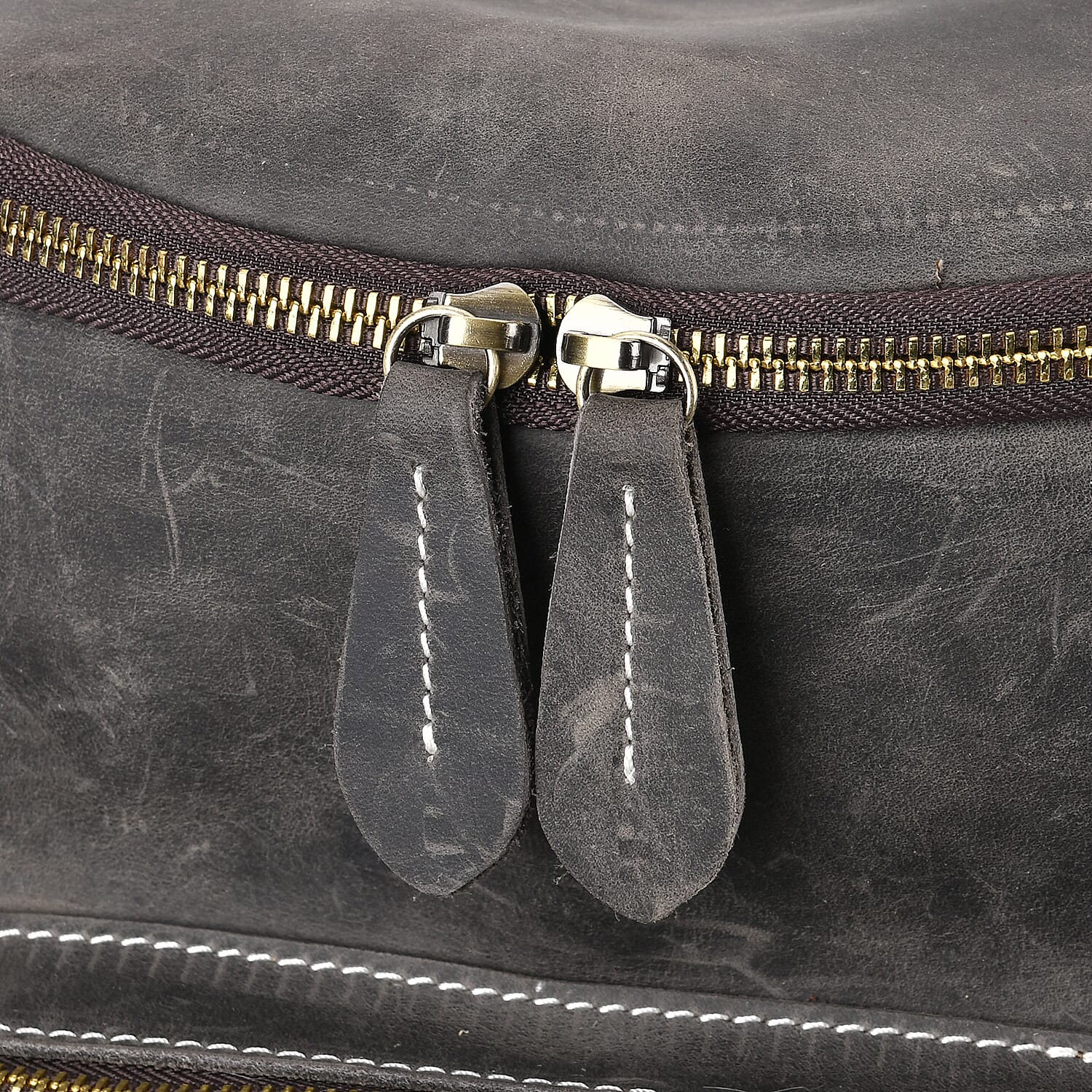 Italy Retro Noble Collection Gray Color Genuine Leather Backpack with Handle Drop and Adjustable Double Shoulder Straps