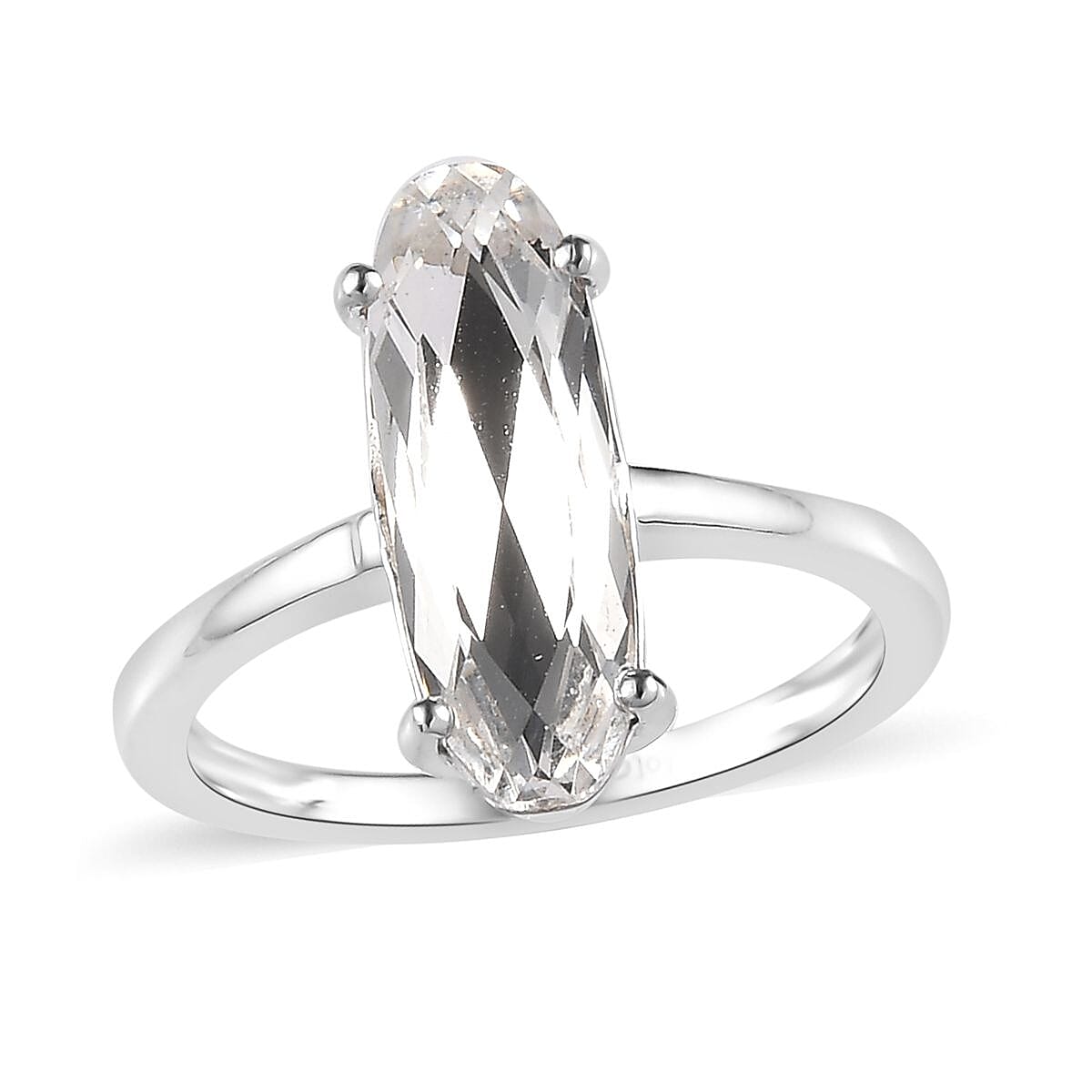 Designer Premium Austrian Crystal Solitaire Ring in Sterling Silver (Size 10.0)