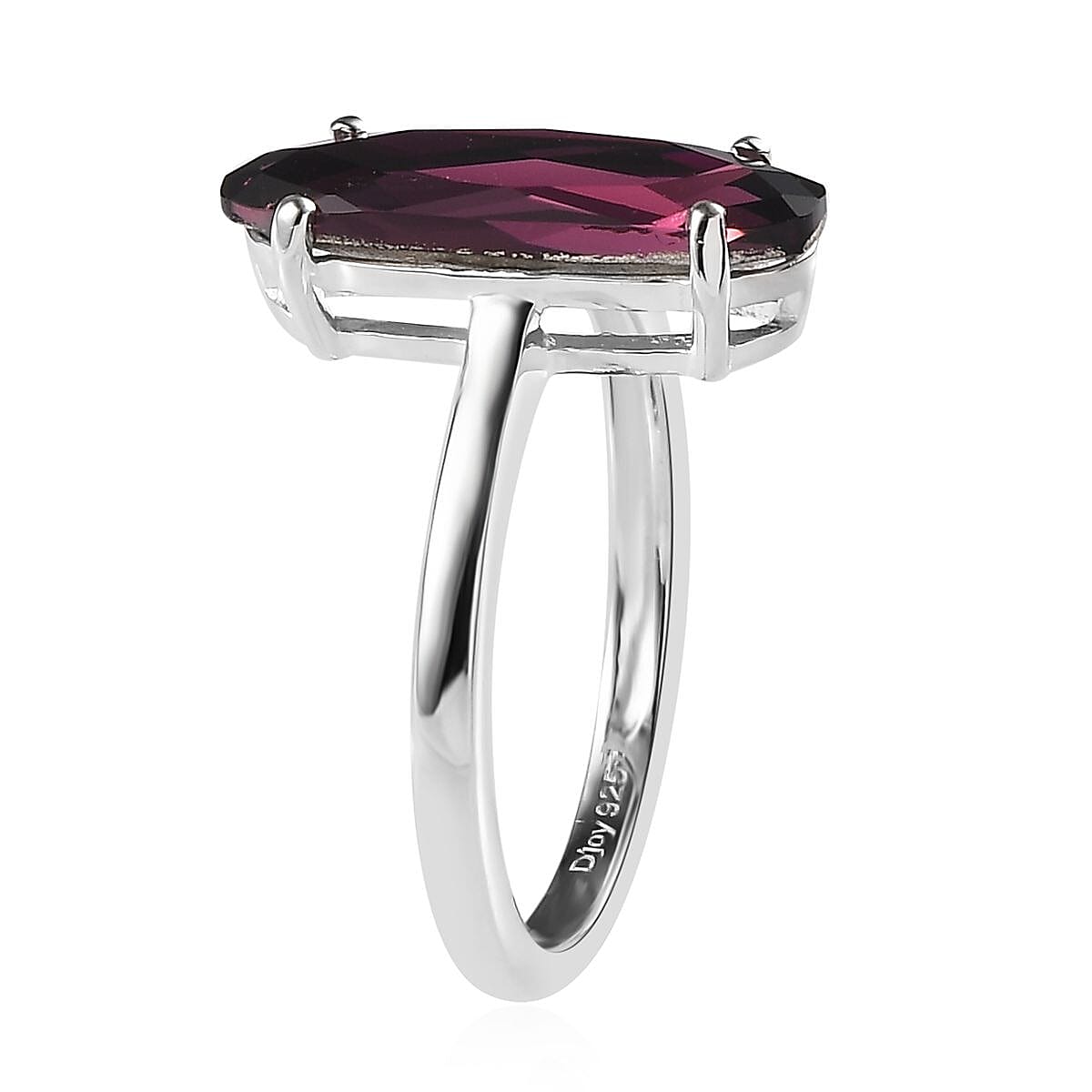 Designer Premium Foilback Amethyst Color Austrian Crystal Solitaire Ring in Sterling Silver (Size 10.0) image number 3