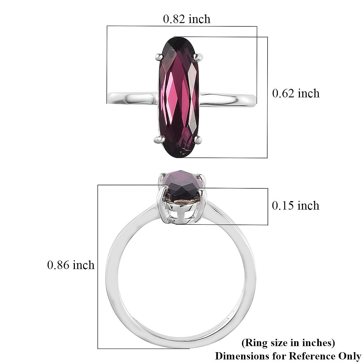 Designer Premium Foilback Amethyst Color Austrian Crystal Solitaire Ring in Sterling Silver (Size 10.0) image number 5