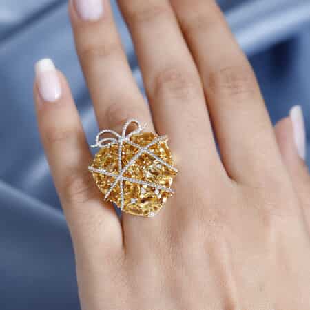 Buy GP Amore Collection Premium Brazilian Citrine and White Zircon Heart  Ring in Vermeil Yellow Gold Over Sterling Silver (Size 7.0) 7.35 ctw at