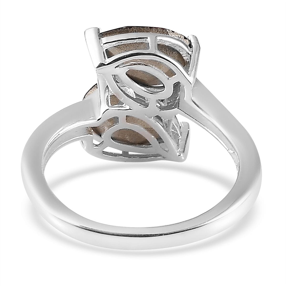 Designer Premium Foilback Amethyst Color Austrian Crystal Bypass Ring in Sterling Silver (Size 7.0) image number 4