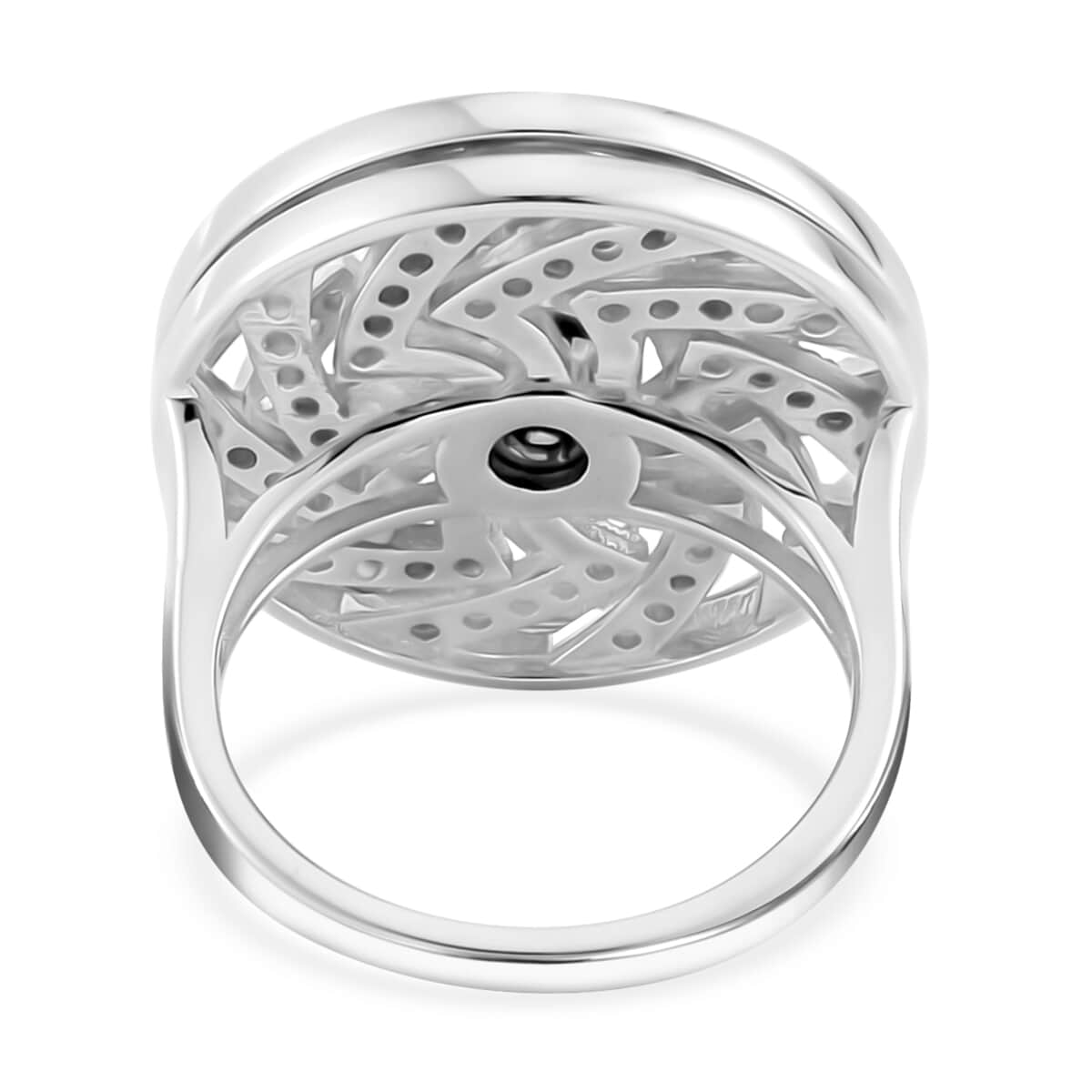 Moissanite 1.60 ctw Mandala Spinner Ring in Platinum Over Sterling Silver (Size 9.0) image number 4