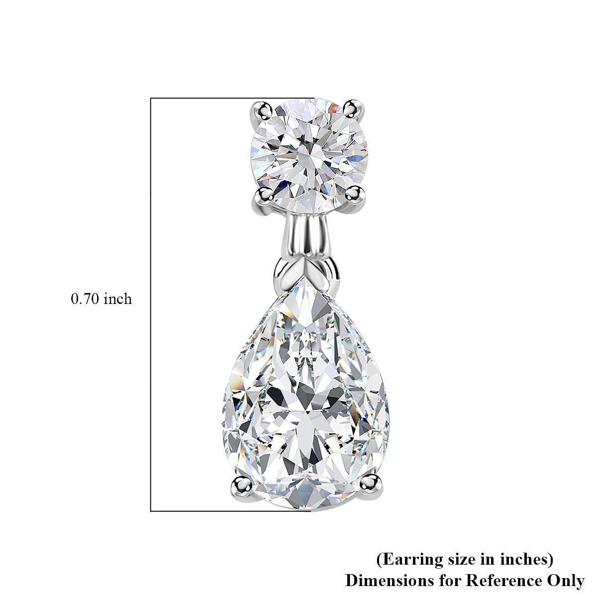 Moissanite 4.75 ctw Drop Earrings in Platinum Over Sterling Silver