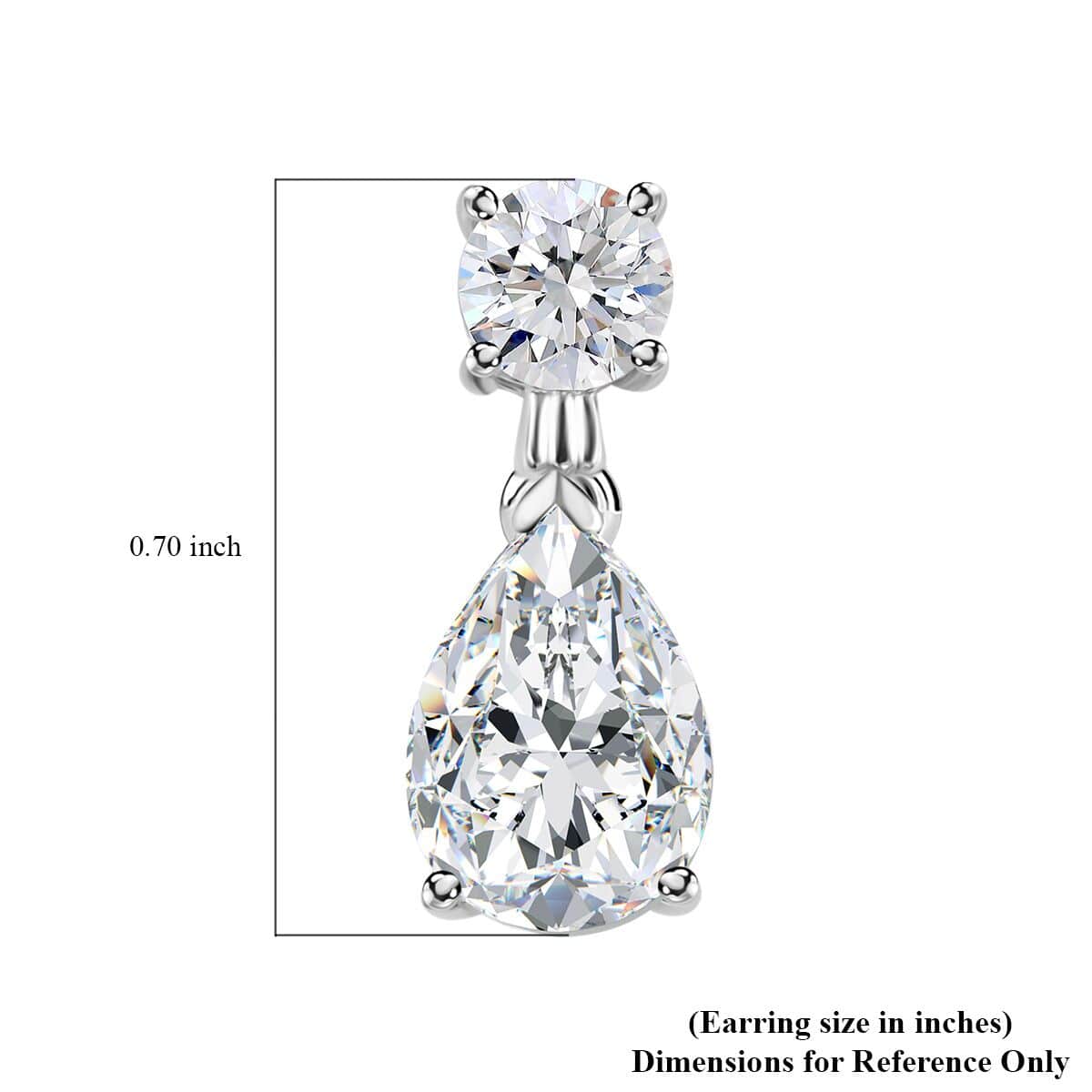 Moissanite Drop Earrings in Platinum Over Sterling Silver 4.75 ctw image number 4