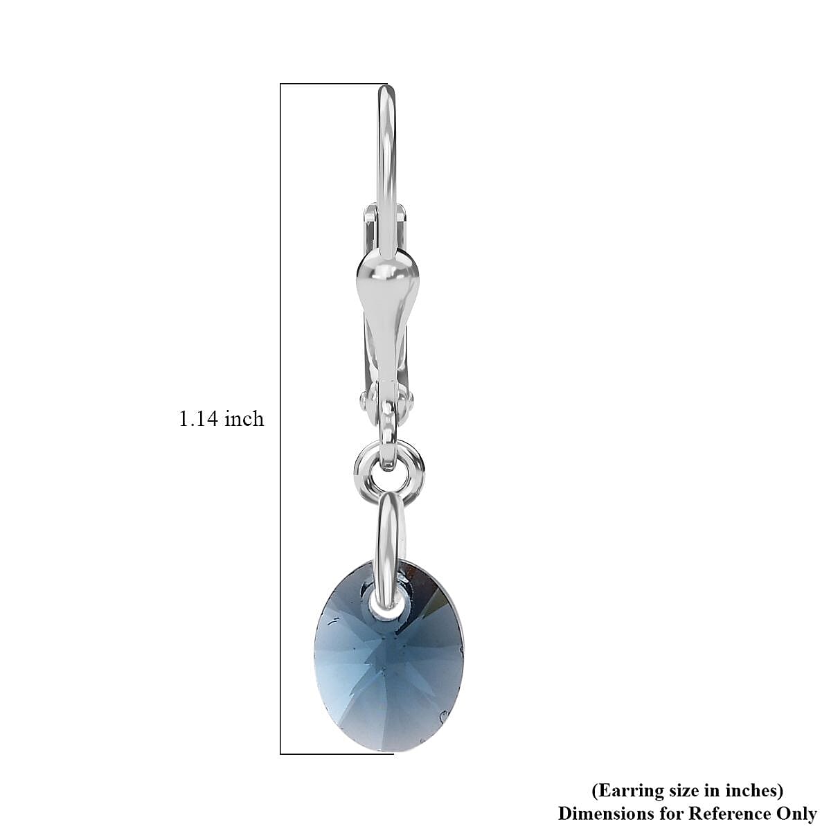 Designer Premium Montana Austrian Crystal Lever Back Earrings in Sterling Silver image number 5