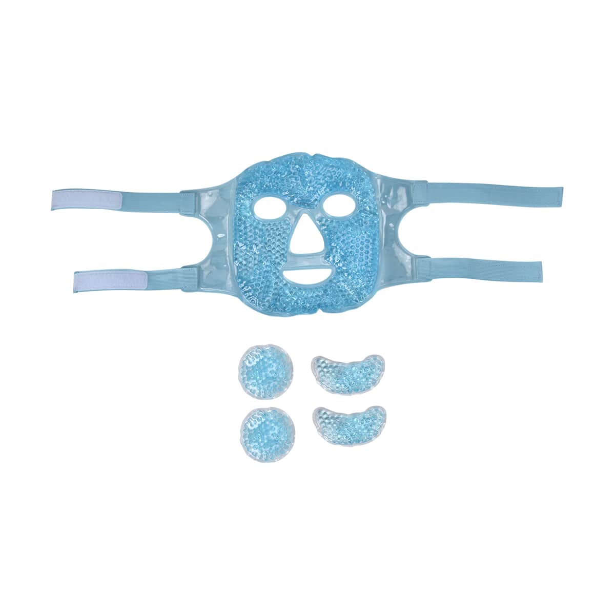 Set of 5pcs Blue Gel Face and Eye Mask with Adjustable Elastic Band image number 1