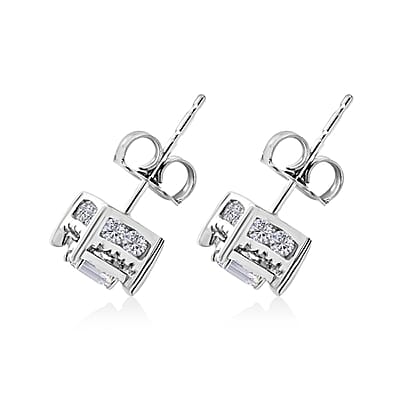 NY Closeout 10K White Gold Diamond Stud Earrings 1.00 ctw