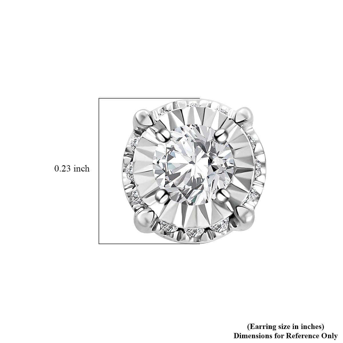 NY Closeout 10K White Gold Diamond Stud Earrings 1.00 ctw image number 4