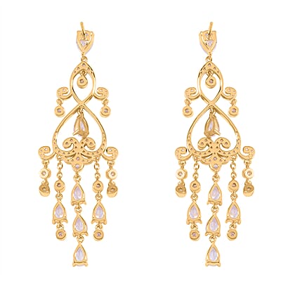 Simulated Diamond Earrings in Yellow Rhodium Over Sterling Silver 1.90 ctw