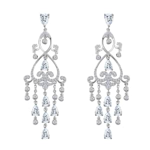 Simulated Diamond Earrings in Rhodium Over Sterling Silver 1.90 ctw