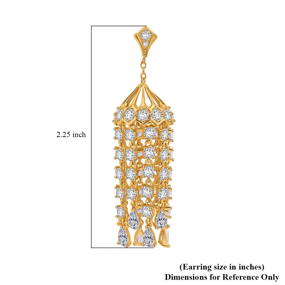 Simulated Diamond Earrings in Yellow Rhodium Over Sterling Silver 0.65 ctw image number 3