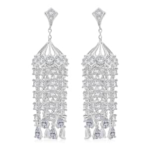 Simulated Diamond Earrings in Rhodium Over Sterling Silver 0.65 ctw