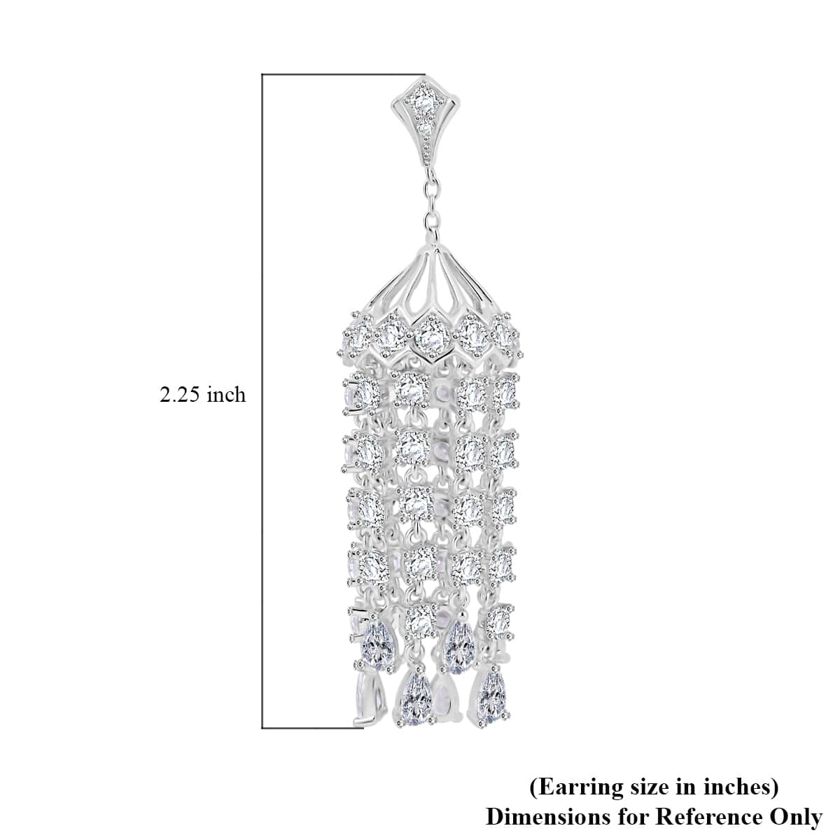 Simulated Diamond Earrings in Rhodium Over Sterling Silver 0.65 ctw image number 3