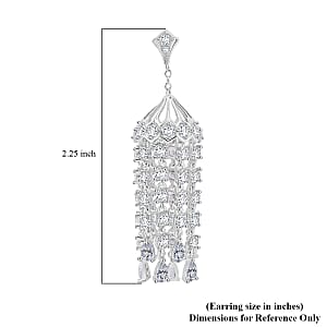 Simulated Diamond Earrings in Rhodium Over Sterling Silver 0.65 ctw