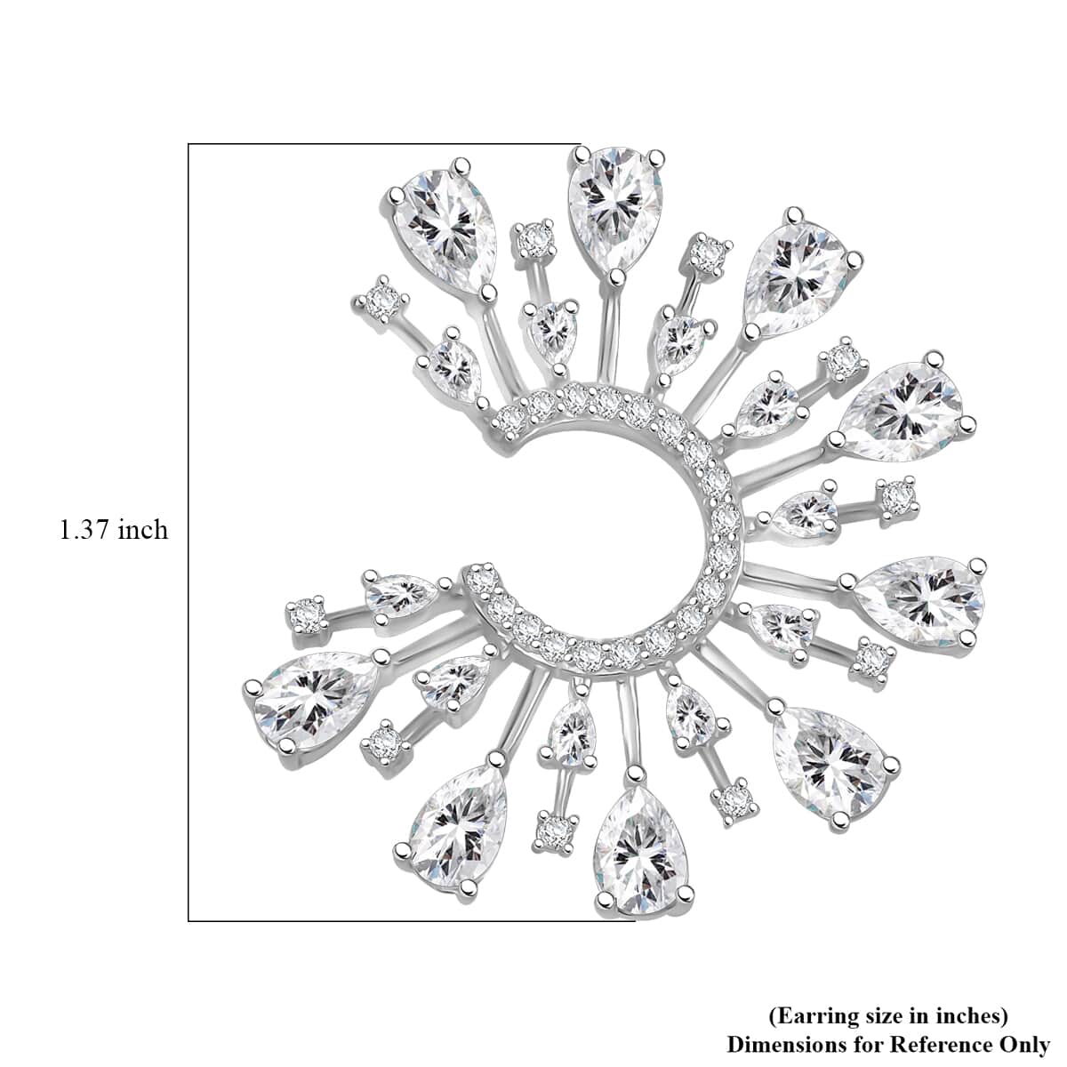 Lustro Stella Finest CZ Celestial Earrings in Rhodium Over Sterling Silver image number 5