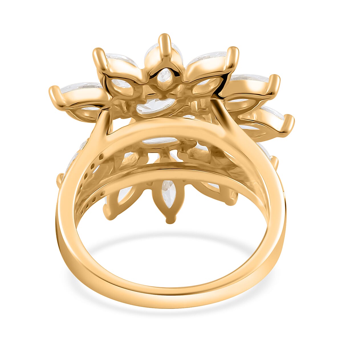 Lustro Stella Finest CZ Ring in 14K Yellow Gold Over Sterling Silver (Size 6.0) image number 4