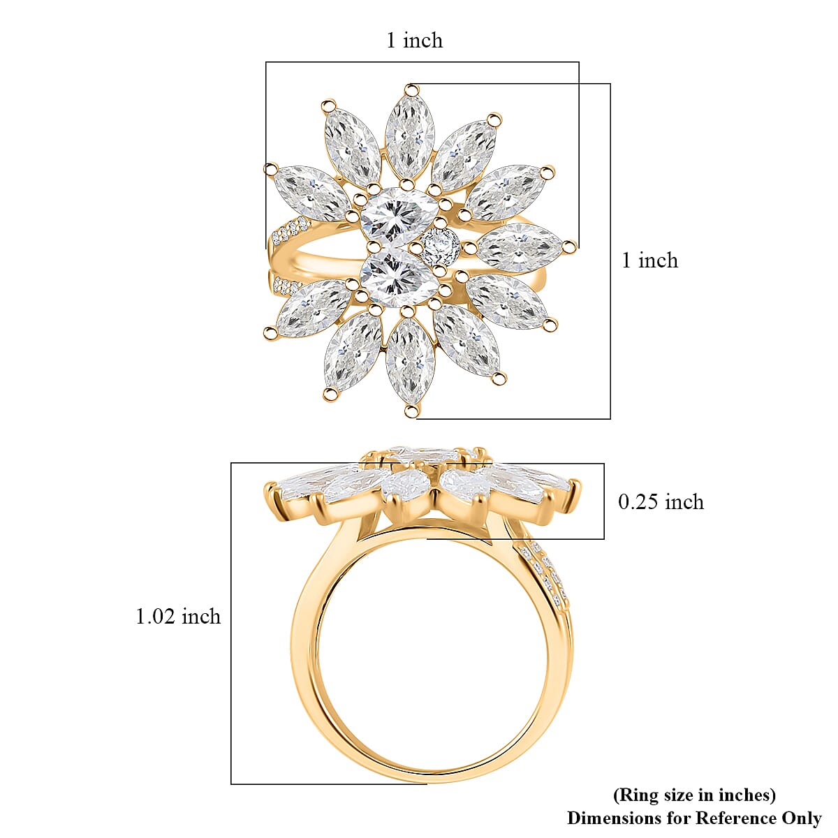 Lustro Stella Finest CZ Ring in 14K Yellow Gold Over Sterling Silver (Size 6.0) image number 5