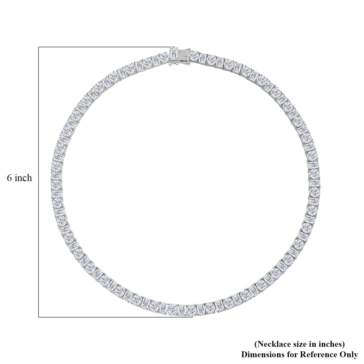 Lustro Stella Finest CZ Tennis Necklace in Rhodium Over Sterling Silver 18 Inches image number 4