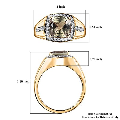 Luxoro 14K Yellow Gold AAA Turkizite and G-H I2 Diamond Men's Ring (Size 11.0) 6 Grams 4.00 ctw